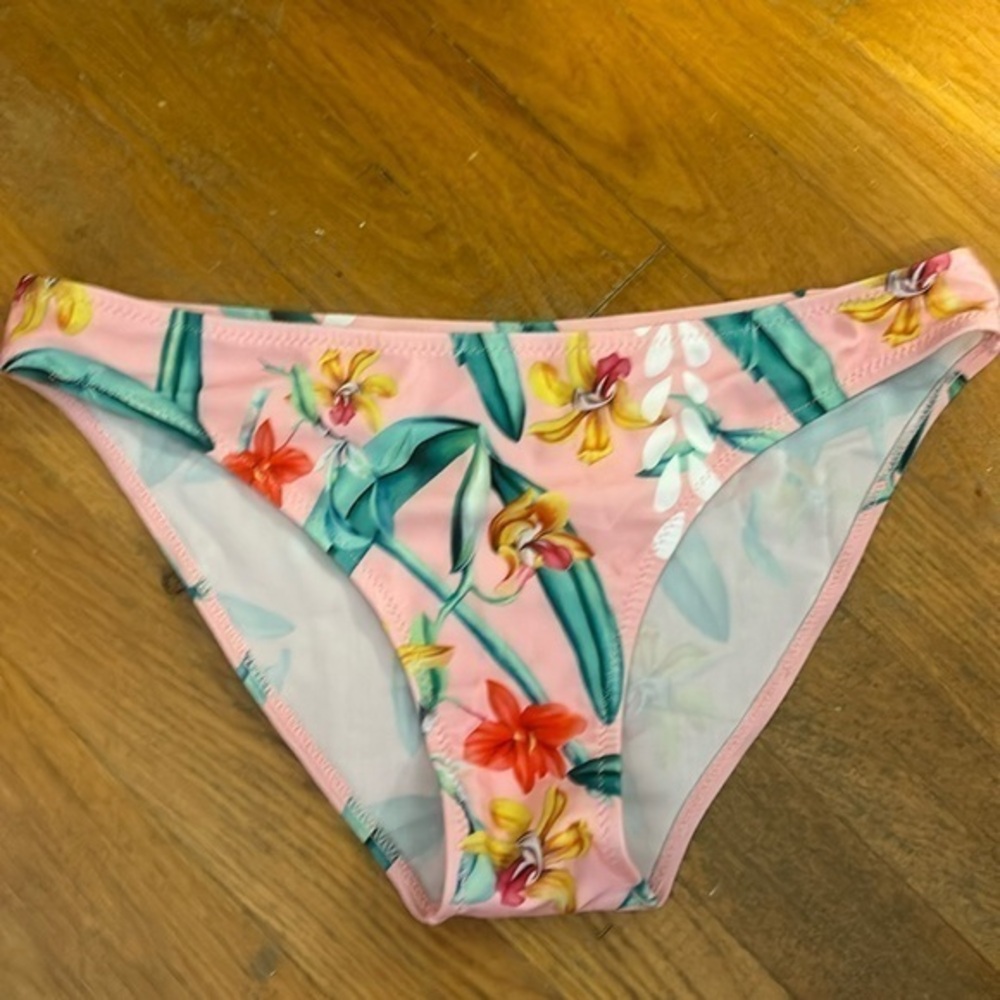Hawaiian pink floral bikini bottom size large